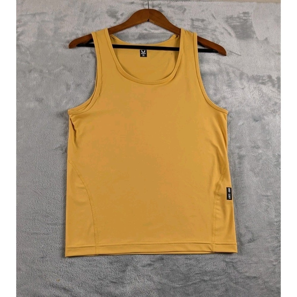 ASRV Tank Top Mens Medium Yellow Lycra Adaptiv Base Layer Performance DSG-1167